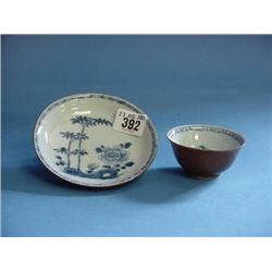 Nanking Cargo Blue And White And Brown Teabowl And Saucer With...
