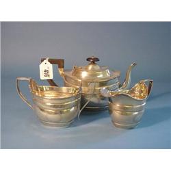 Silver 3 Piece Teaset In Late 18th.Cent. Style Marked Birmingham 1907...