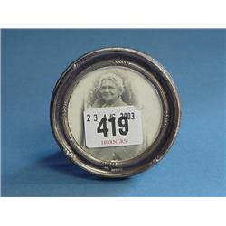 Small Circular Silver Photo Frame 3" Diameter Mark Birmingham 1916...