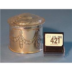 Victorian Silver Dressing Table Box Marked London 1878...