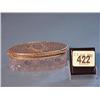 Image 1 : Small Oval Glass Trinket Pot With Silver Lid Mark Rubbed...
