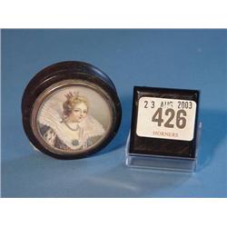 Pill Box With Portrait Miniature Of Lady To Lid Overall 2.125"...