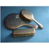 Image 1 : Silver 3 Piece Brush And Mirror Set Marked Chester Various Dates...