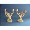 Image 1 : Pair Of Worcester Porcelain Candlesticks (Both Damaged) Children Each...