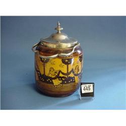 Doulton Biscuit Barrel Morrisan Pattern With Plated Lid Height To...