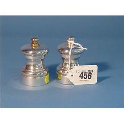 Pair Silver Salt And Pepper Mills...