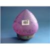 Image 1 : Small Cranberry Glass Etched Lamp Shade...