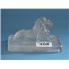 Image 1 : Frosted Glass Seated Lion Figure...