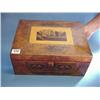 Image 1 : Fine Burr Walnut Jewellery Box With Tunbridge Inlay Castle Motif...