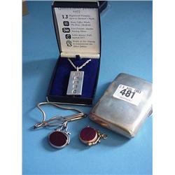 Heavy Silver "Queens Silver Jubilee" Ingot, Silver Cigarette Case...