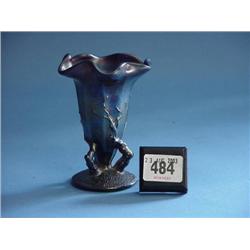 Attractive Lustre Glass Vase In The Form Of Crocus Flower Held By...