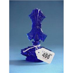 Ornate Bristol Blue Scent Bottle...