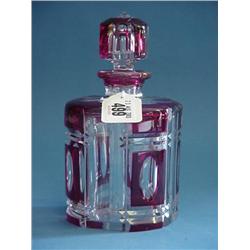 Large Cut Glass Ruby Scent Bottle...