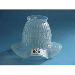 Vaseline Glass Frilled Lamp Shade...