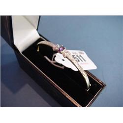 Diamond And Amethyst Gold Bangle...