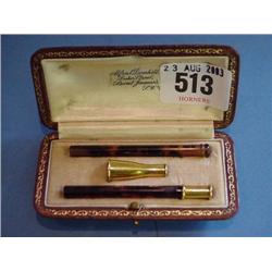 Dunhill Cased Three Piece Tortoise Shell Cigarette Holder With Yellow...