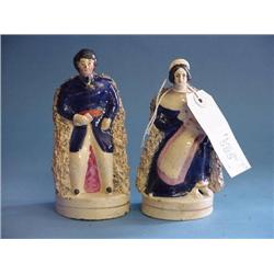 Pair Of Albert And Victoria Staffordshire Figures A/F...