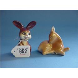 Royal Dux Deer Figure And Goebel Rabbit Figure...