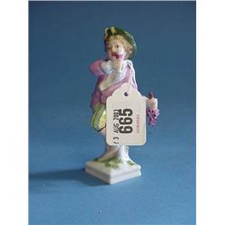 Kpm Figurine Of Child Holding Bunch Of Grapes And Wine Glass, Marked...