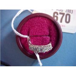 9ct.Gold Five White Stone Set Ring...