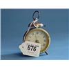 Image 1 : Small Brass Barrel Alarm Clock Marked Black Forrest...