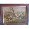 Image 1 : Framed Oil On Canvas "Hunting Scene"...