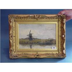 Oil On Panel "Windmill On The Broads" Bearing Signature R.Bagge-Scott...