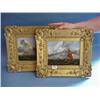 Image 1 : Pair Of Decorative Gilt Framed Oils On Board - "Early Shipping...
