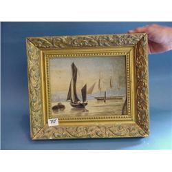 Oil On Board "Boating In Harbour"...