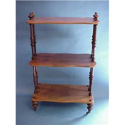 Small 3 Tier Victorian Rosewood What-Not Slender Turned Supports And...