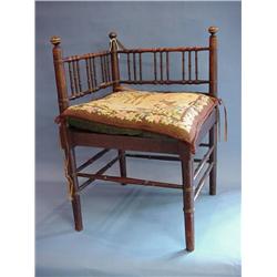 Small Corner Chair Bamboo Effect Turnings (As Found Condition)...