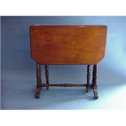 Small Victorian Mahogany Sutherland Type Table, Top Ext. To 31" X 26"...