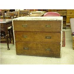 Bound 3 Drawer Military Chest Mahogany Drawer Fronts And Oak Linings...
