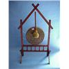 Image 1 : Large Brass Gong In Wooden Floor Standing Frame With Padded Hammer...