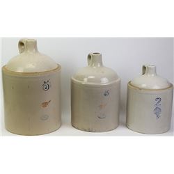 Collection of 3 stoneware shoulder jugs