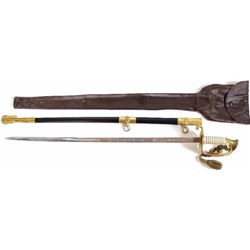 Engraved US Naval sword the ricasso marked JA
