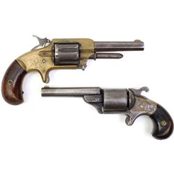 Collection of 2 antique spur trigger revolvers