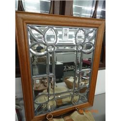 Leaded Glass Framed Mirror  No Shipping