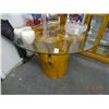 Image 1 : Tree Stump Glass Top Table - No Shipping