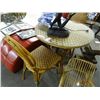 Image 1 : Wicker Glass Top Table w/2 Chairs