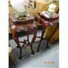 Image 1 : 2 - Marble Top Mahogany Plant Stand - 2 Times the Money