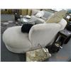 Image 3 : Rounded Beige 3-Section Sofa w/Open End