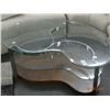 Image 1 : Contemporary Kidney Shaped Glasstop Coffee Table