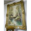 Image 1 : Guilded Framed Artist Signed Oil On Canvas Forest Scene