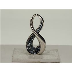 #3-STERLING SILVER DIAMOND (0.12CT) PENDANT