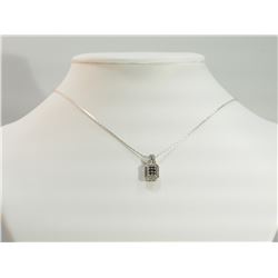 #8-STERLING SILVER BLACK AND WHITE DIAMOND PENDANT