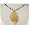 Image 1 : #9-14K YELLOW GOLD PLATED LEAF PENDANT WITH CORD
