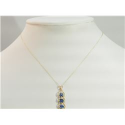 #10-14K YELLOW GOLD SAPPHIRE (1.20CT) AND DIAMOND