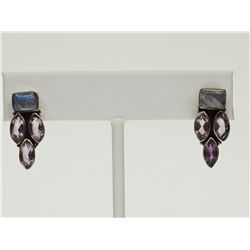 #12-STERLING SILVER AMETHYST AND MOONSTONE