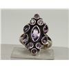 Image 1 : #15-STERLING SILVER LARGE AMETHYST RING
